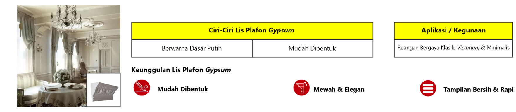 lis plafon gypsum